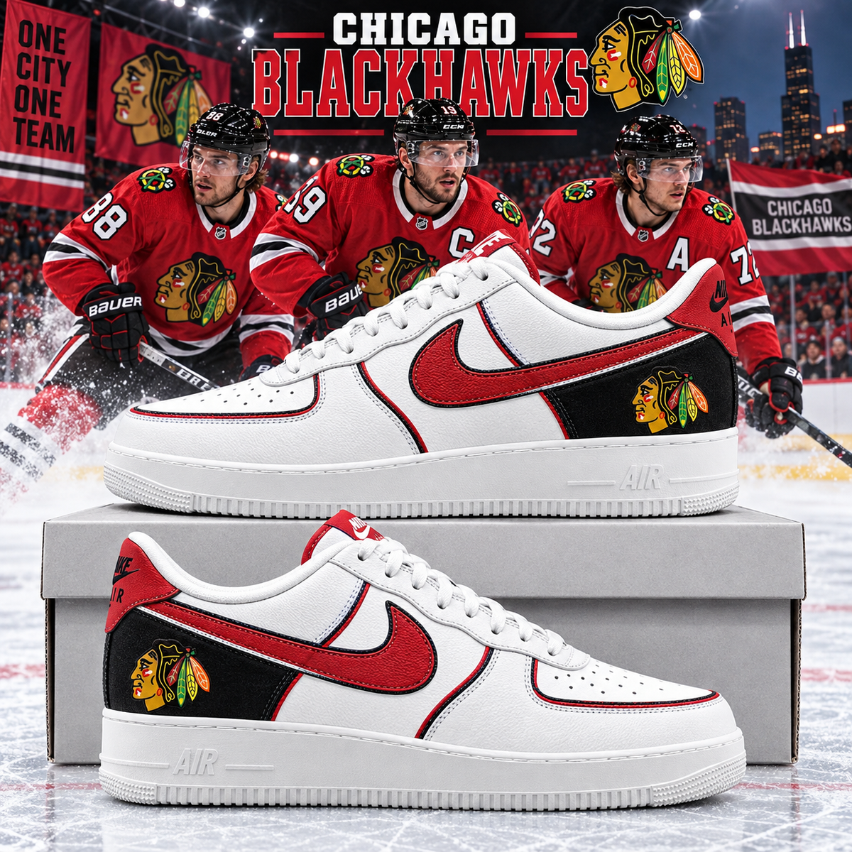 Chicago Blackhawks 2026 Limited Edition Air Force One Sneakers