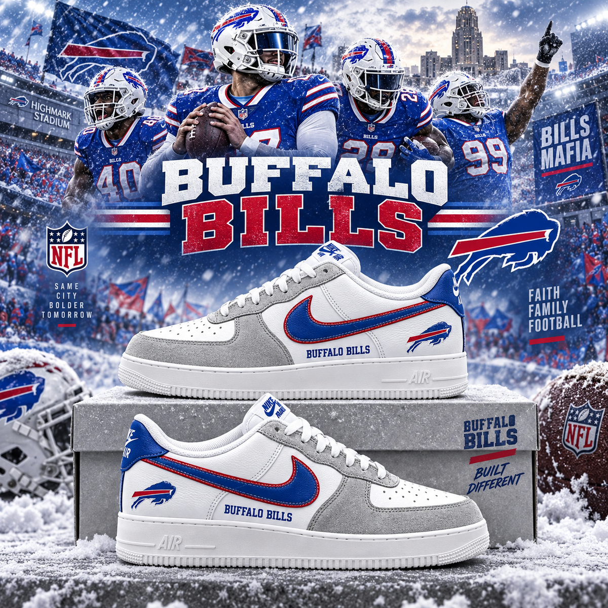 Buffalo Bills 2026 Limited Edition Air Force One Sneakers