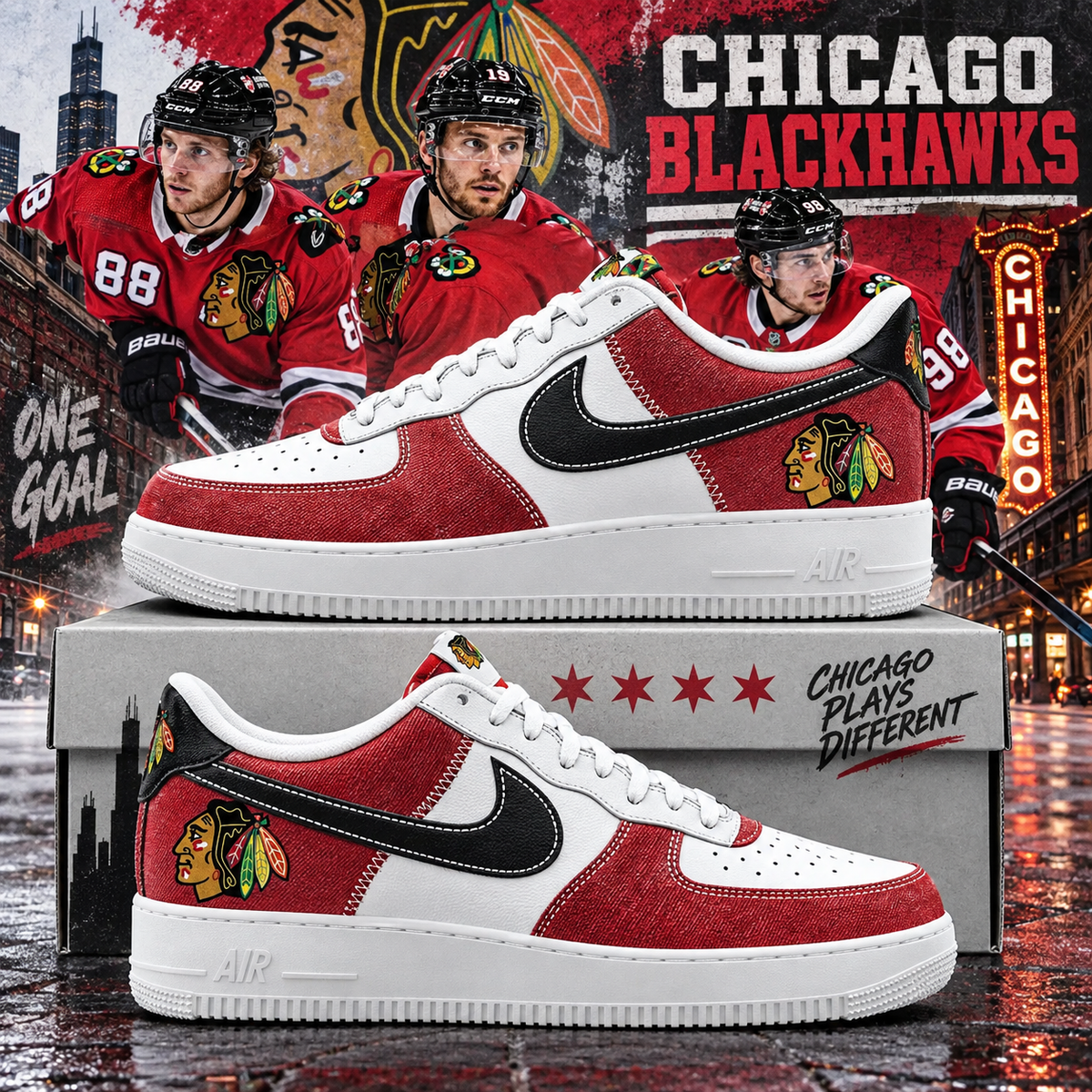 Chicago Blackhawks 2026 Limited Edition Air Force One Sneakers