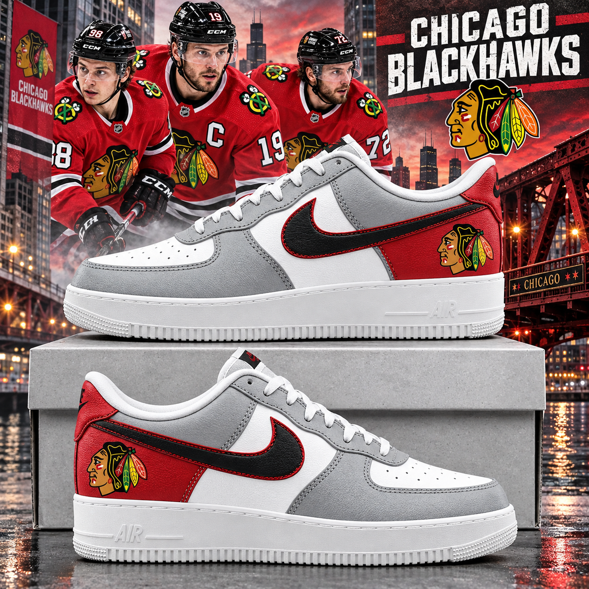 Chicago Blackhawks 2026 Limited Edition Air Force One Sneakers
