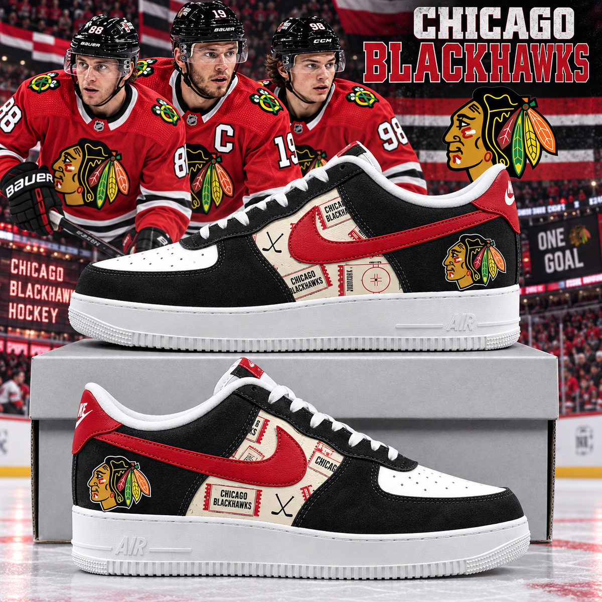 Chicago Blackhawks 2026 Limited Edition Air Force One Sneakers