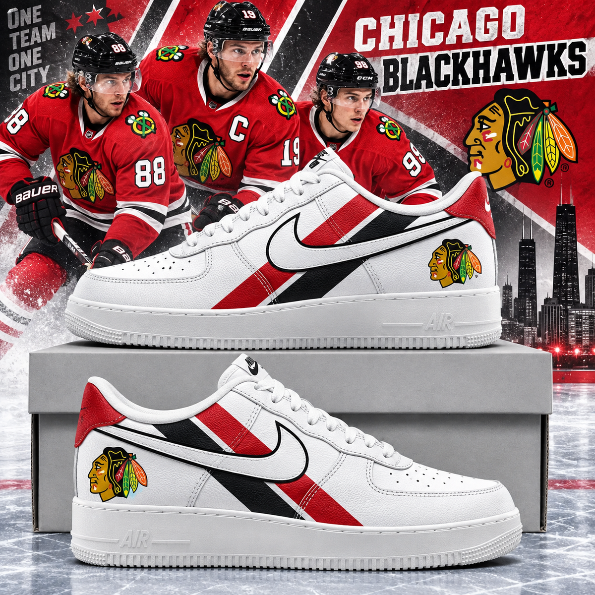 Chicago Blackhawks 2026 Limited Edition Air Force One Sneakers