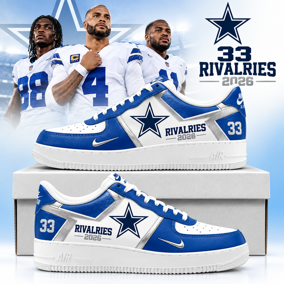 Dallas Cowboys 2026 Limited Edition Air Force One Sneakers