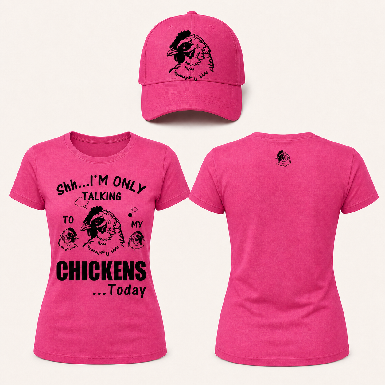 Chicken & Letter T-Shirt for Wonmen