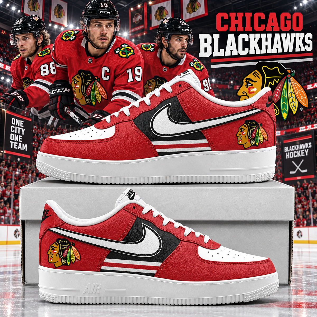 Chicago Blackhawks 2026 Limited Edition Air Force One Sneakers