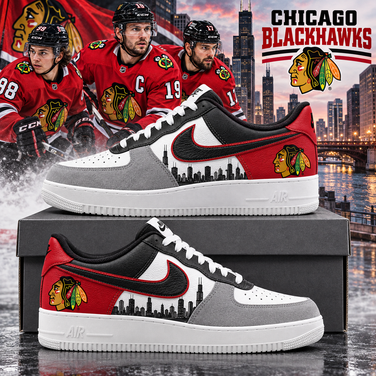 Chicago Blackhawks 2026 Limited Edition Air Force One Sneakers