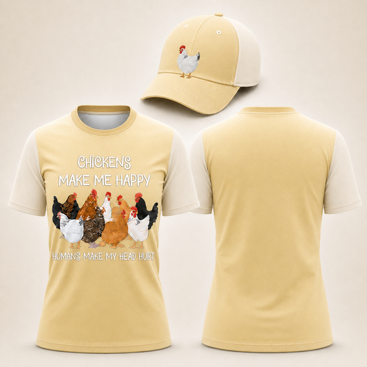 Chicken make me happy Shirt for Women