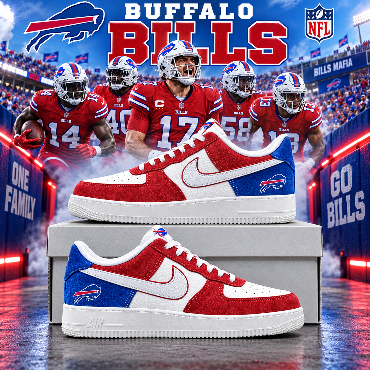 Buffalo Bills 2026 Limited Edition Air Force One Sneakers