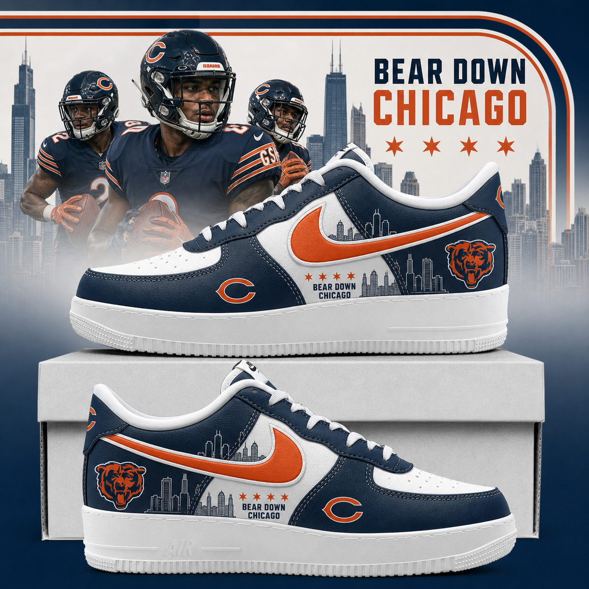 Chicago Bears 2026 Limited Edition AF1 Sneakers