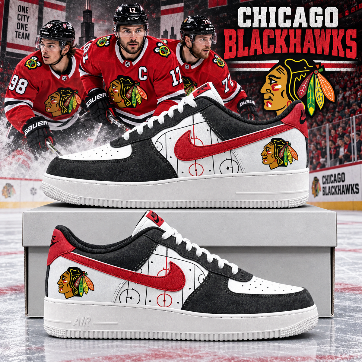 Chicago Blackhawks 2026 Limited Edition Air Force One Sneakers