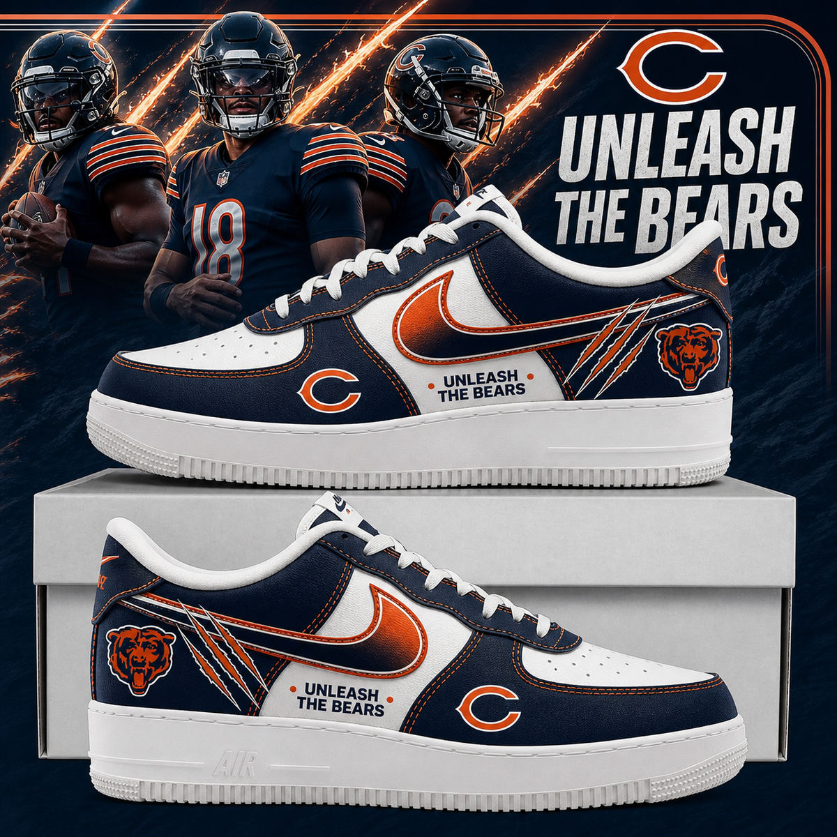 Chicago Bears 2026 Limited Edition AF1 Sneakers