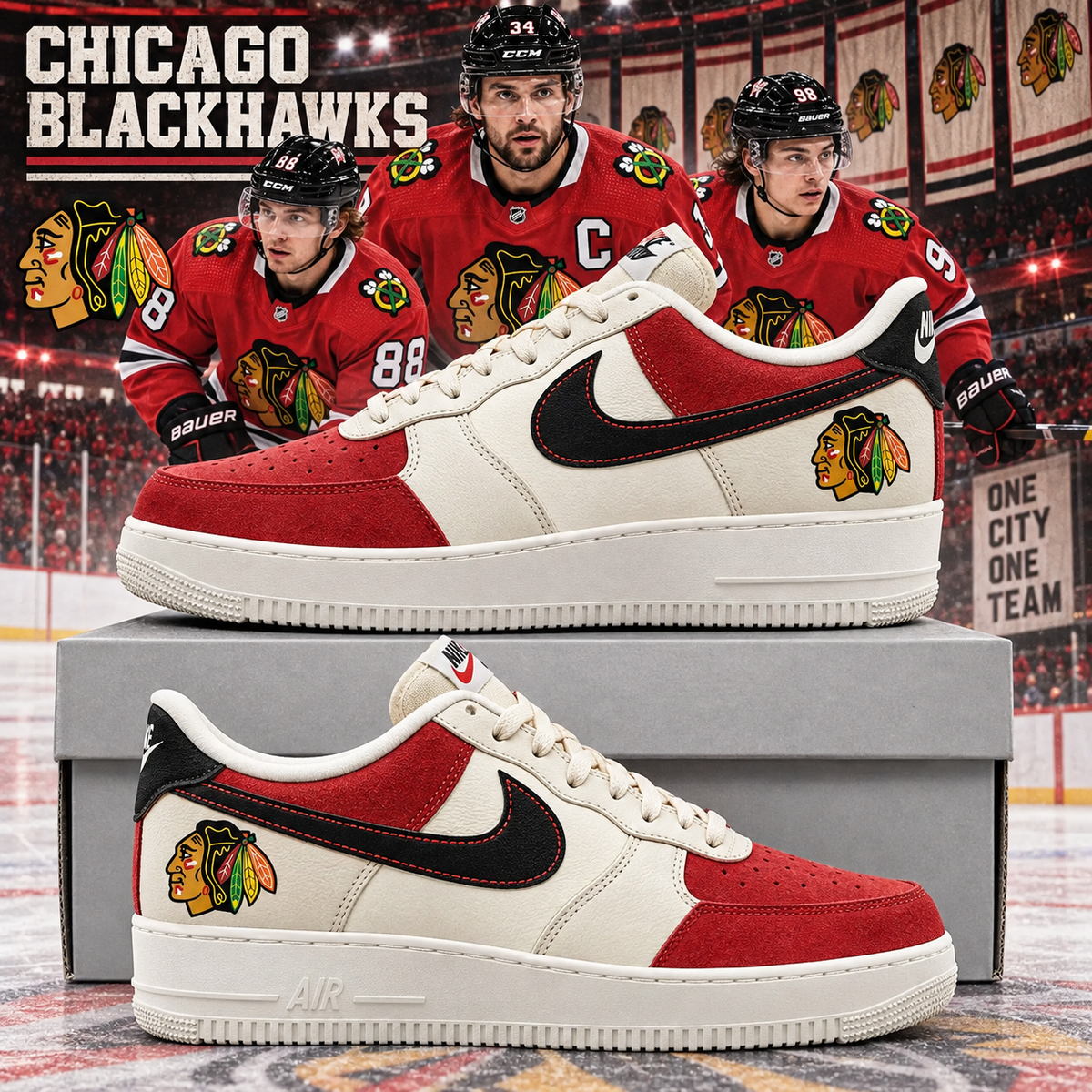Chicago Blackhawks 2026 Limited Edition Air Force One Sneakers