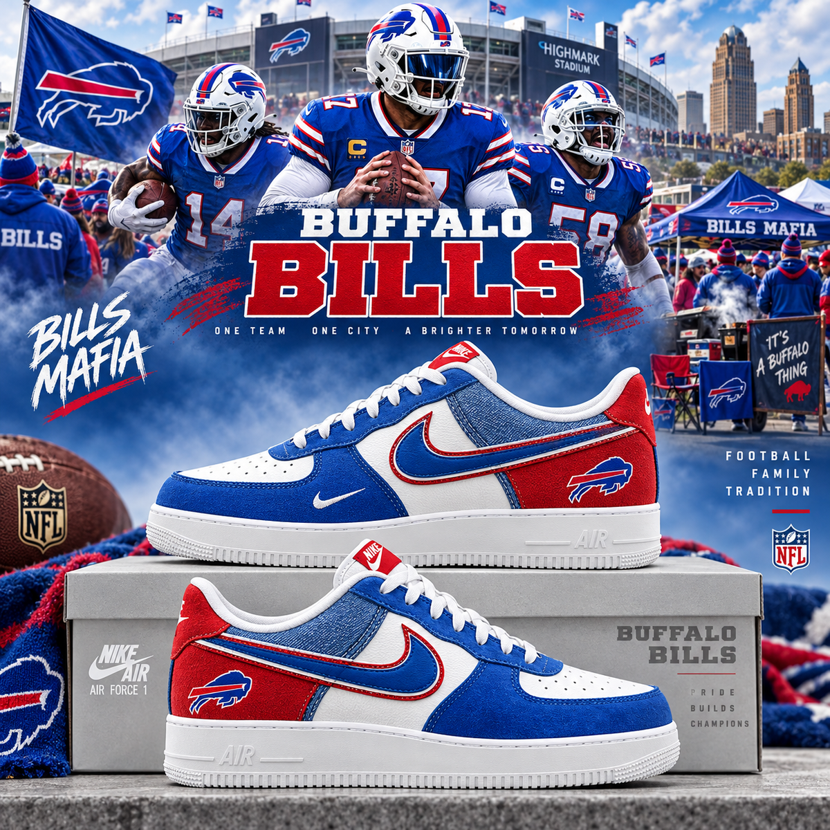 Buffalo Bills 2026 Limited Edition Air Force One Sneakers