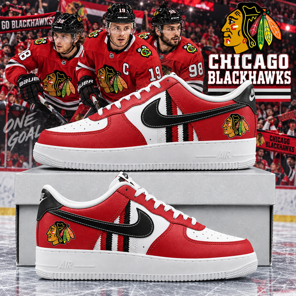 Chicago Blackhawks 2026 Limited Edition Air Force One Sneakers
