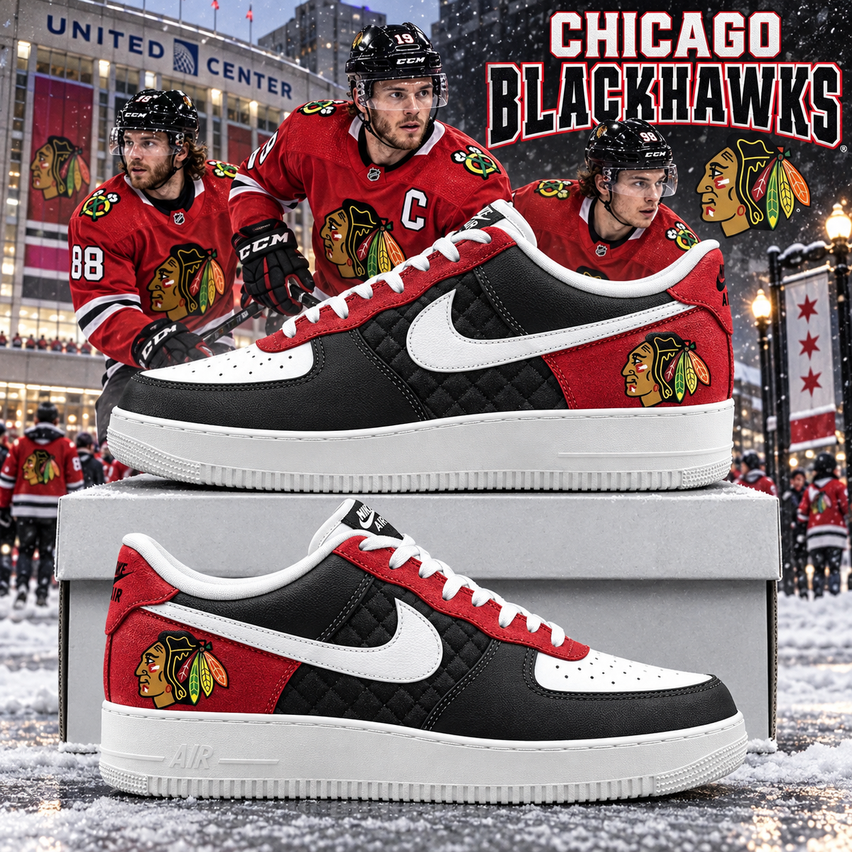 Chicago Blackhawks 2026 Limited Edition Air Force One Sneakers