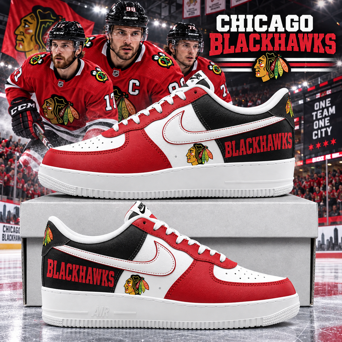 Chicago Blackhawks 2026 Limited Edition Air Force One Sneakers