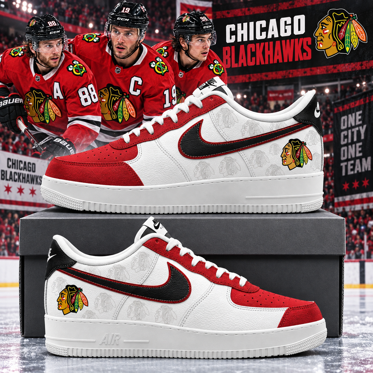Chicago Blackhawks 2026 Limited Edition Air Force One Sneakers