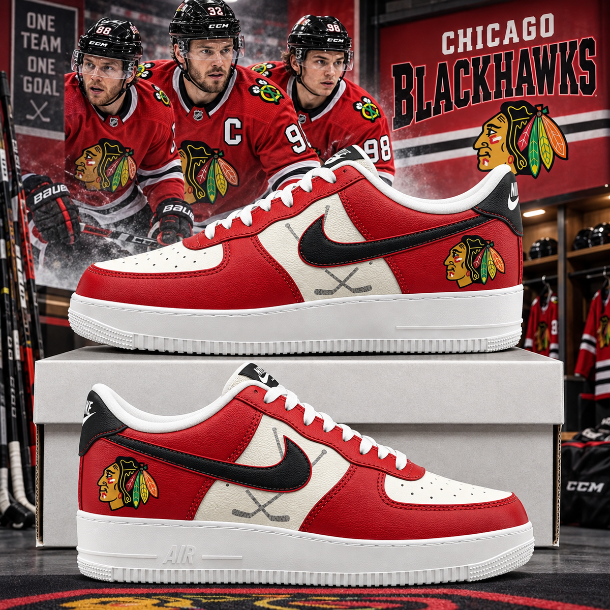 Chicago Blackhawks 2026 Limited Edition Air Force One Sneakers