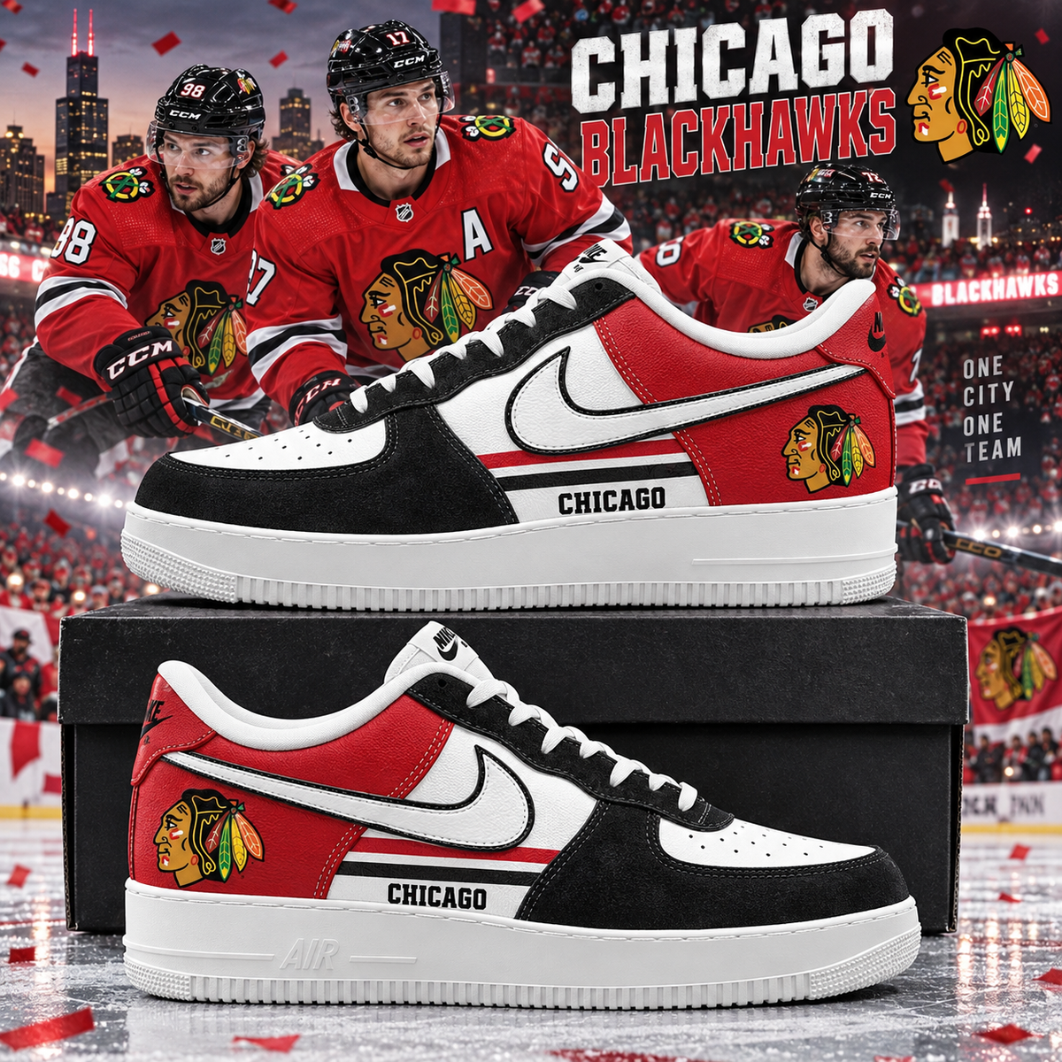Chicago Blackhawks 2026 Limited Edition Air Force One Sneakers