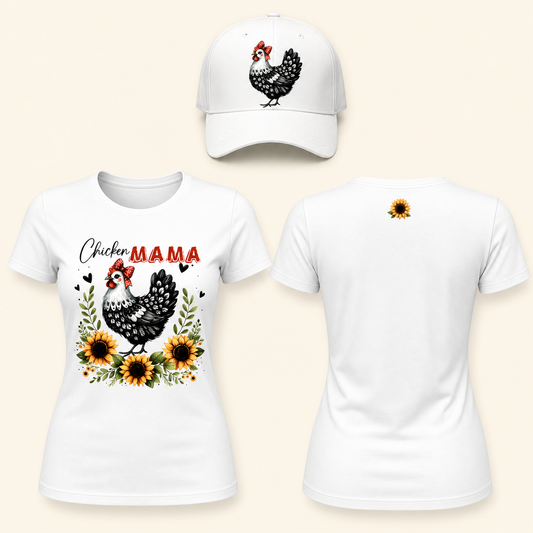 Women’s Chicken Mama Sunflower Graphic T-Shirt