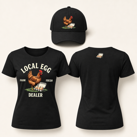Women’s Farm Fresh Local Egg Dealer Chicken Graphic T-Shirt