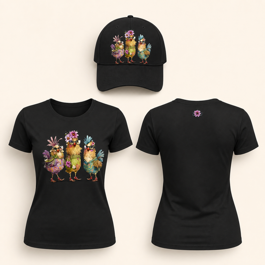 Women’s Fashionable Chicken Friends Graphic T-Shirt
