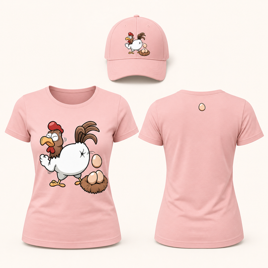 Women’s Funny Chicken Laying Eggs Graphic T-Shirt