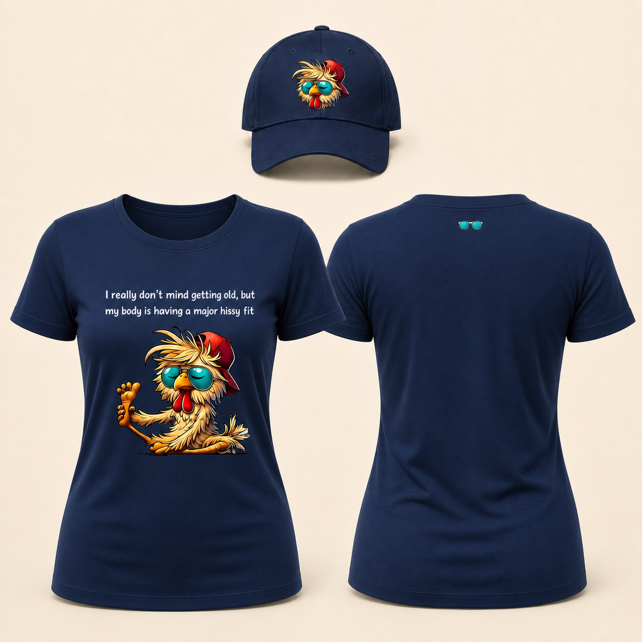 Women’s Getting Old Hissy Fit Chicken Graphic T-Shirt