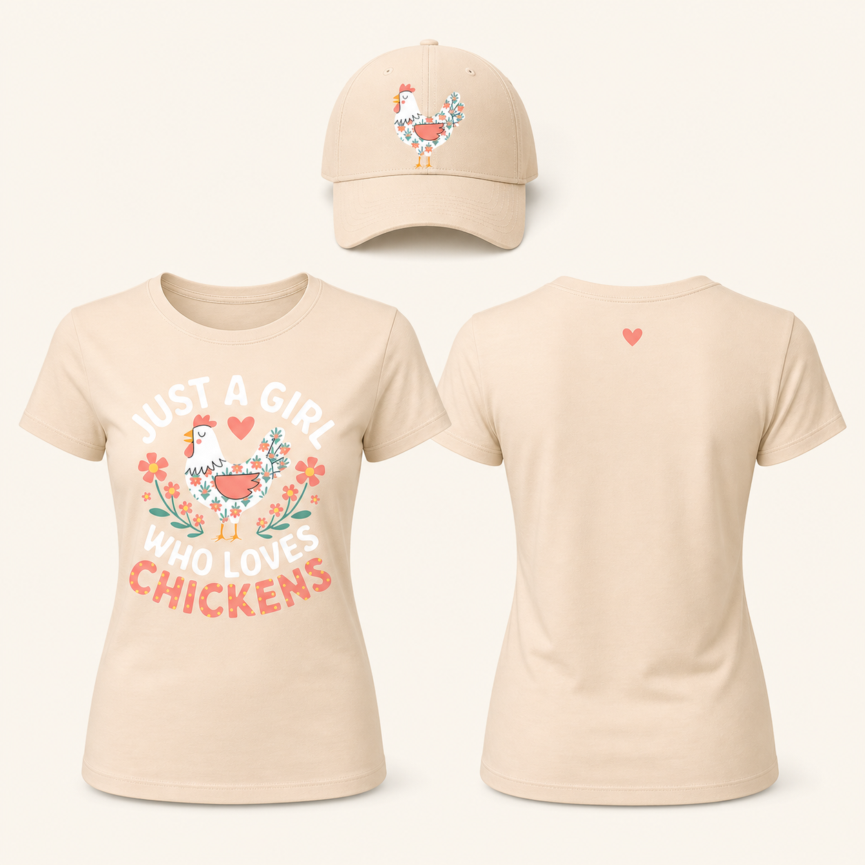 Women’s Just a Girl Who Loves Chickens Graphic T-Shirt