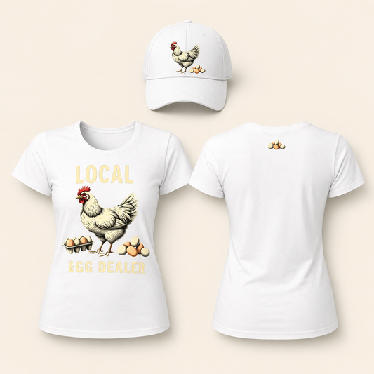 Women’s Local Egg Dealer Hen and Eggs Graphic T-Shirt
