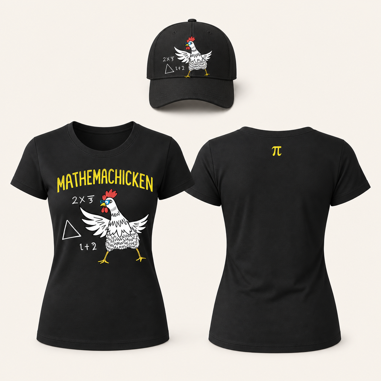 Women’s Mathemachicken Math Teacher Graphic T-Shirt v2