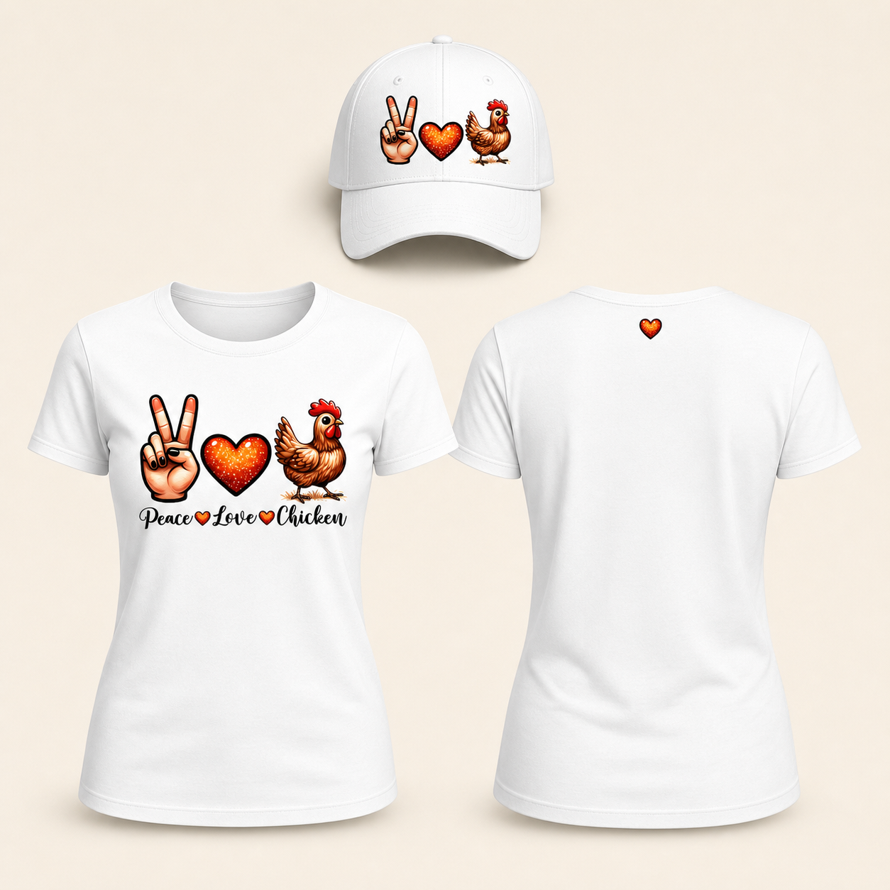Women’s Peace Love Chicken Graphic T-Shirt