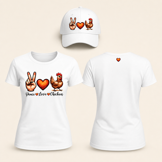 Women’s Peace Love Chicken Graphic T-Shirt