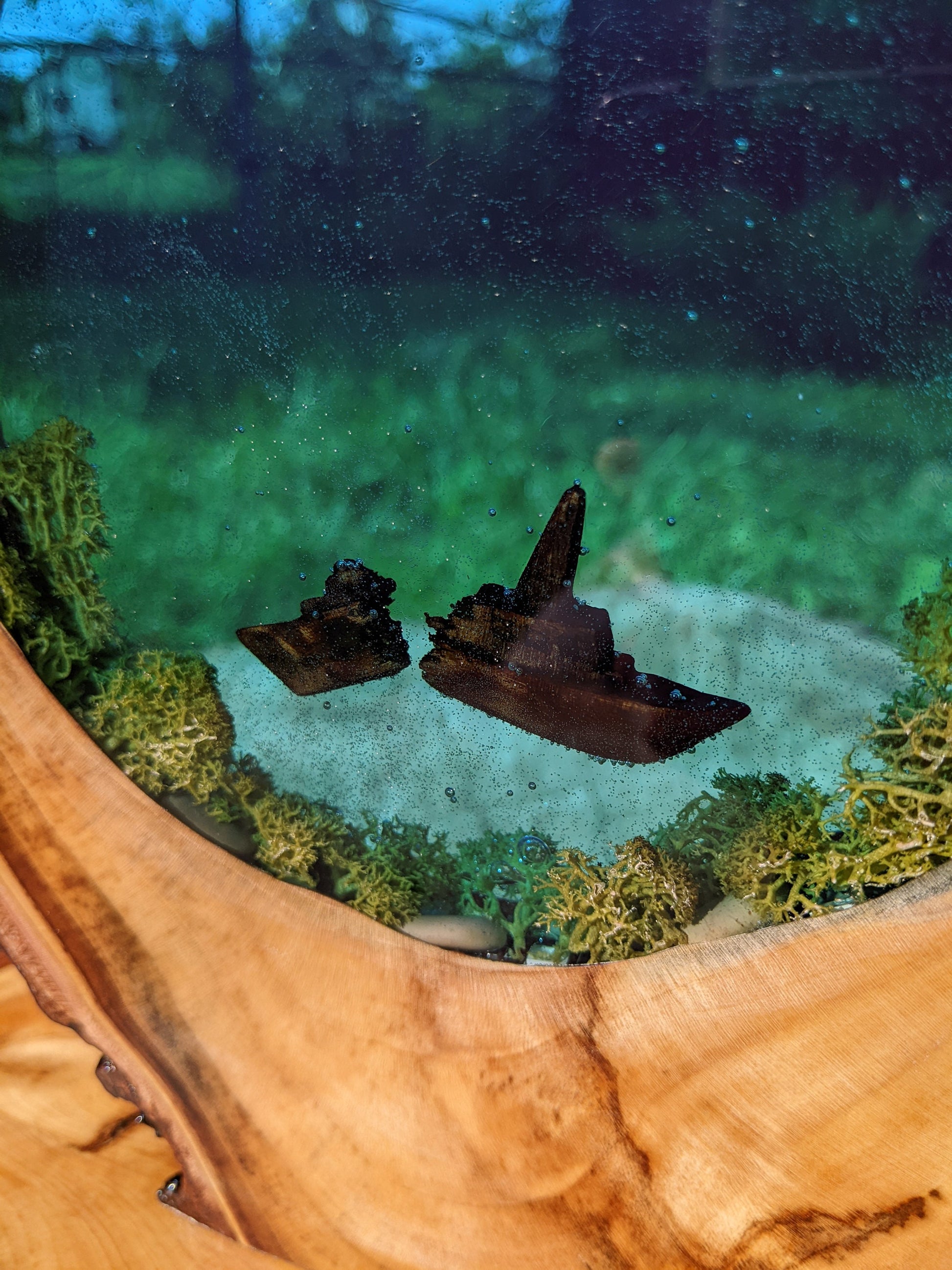 Resin Pirate Ship Night Light: Handmade Epoxy Table Lamp