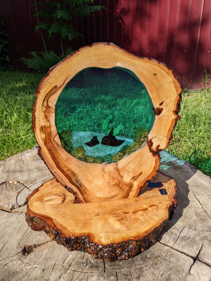 Resin Pirate Ship Night Light: Handmade Epoxy Table Lamp