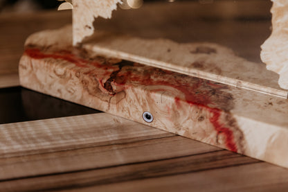 Epoxy Resin Night Light Lamp: Natural Wood Table Lamp