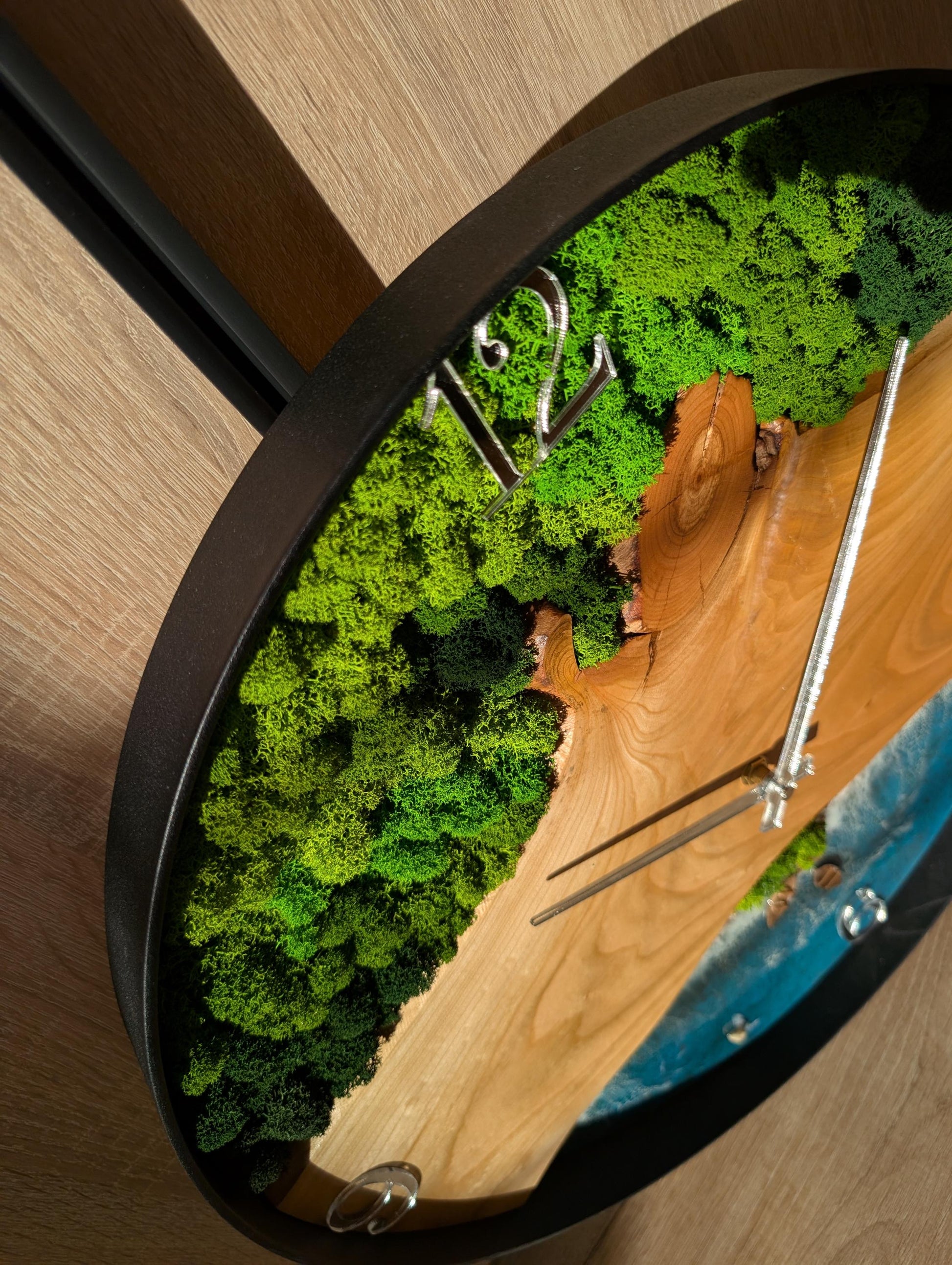 Oversized Ocean Resin Wall Clock: Handmade Coastal Home Decor