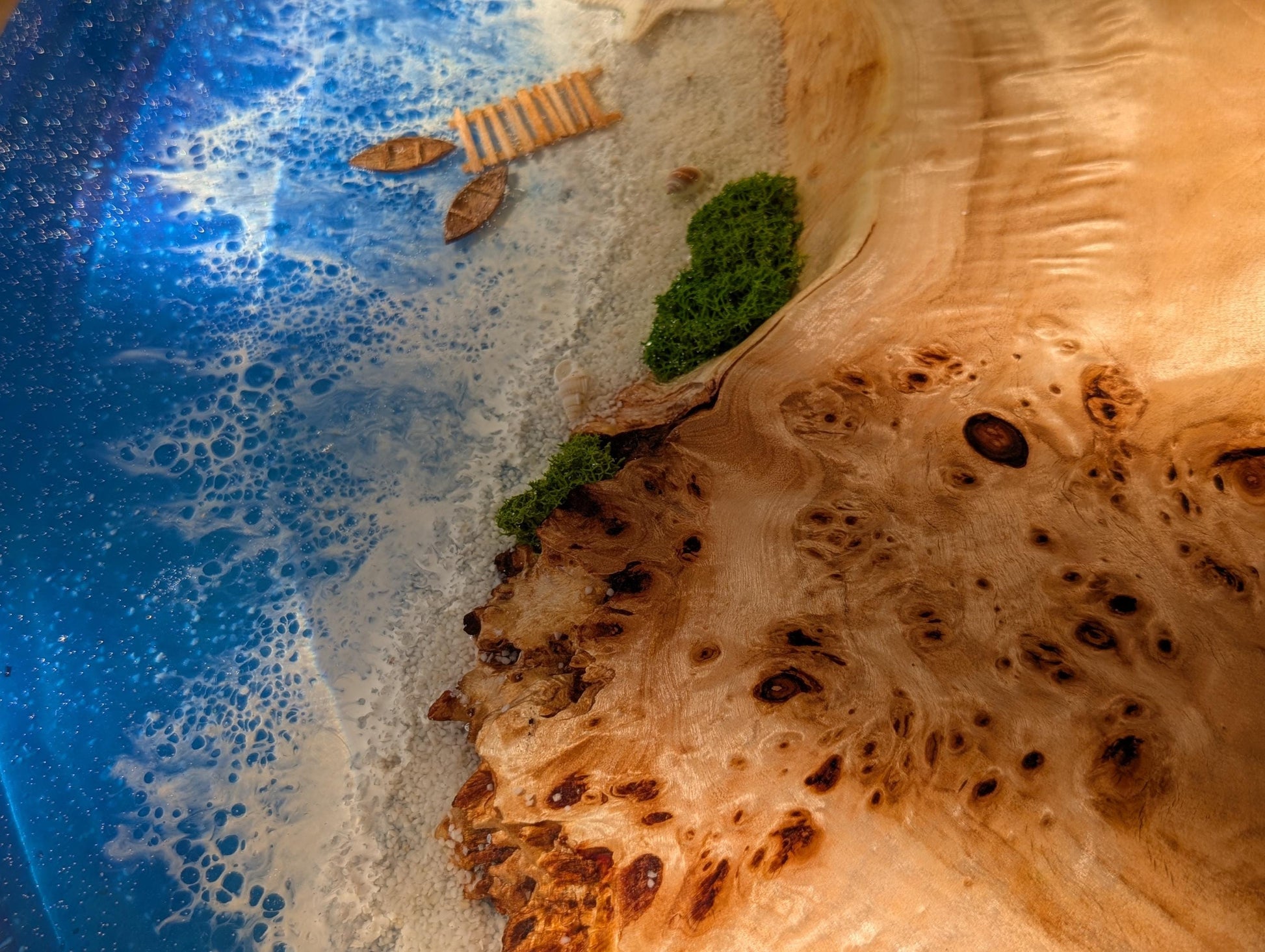 Handmade Epoxy River Wood Coffee Table | Modern Side Table | Resin Bedside Table | Unique Rustic Wooden Table