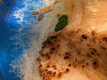 Handmade Epoxy River Wood Coffee Table | Modern Side Table | Resin Bedside Table | Unique Rustic Wooden Table