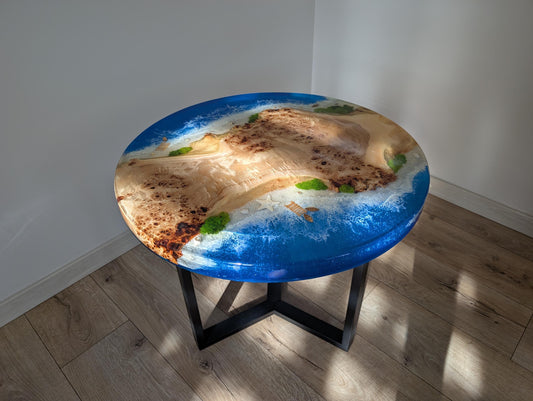 Handmade Epoxy River Wood Coffee Table | Modern Side Table | Resin Bedside Table | Unique Rustic Wooden Table