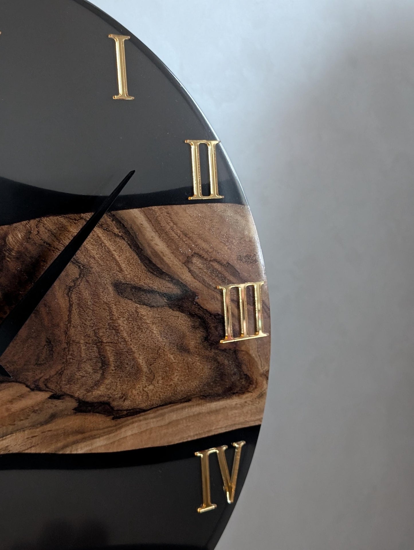 Walnut and Epoxy Resin Wall Clock | Unique Wood River Clock | Large Modern Rustic Home Decor | | Anniversary or Housewarming Gift