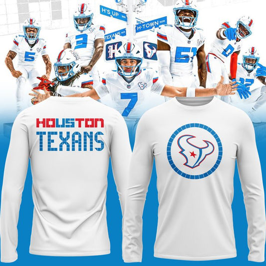 Houston Texans Rivalries By the H. For the H. 2026 Long Tee / White